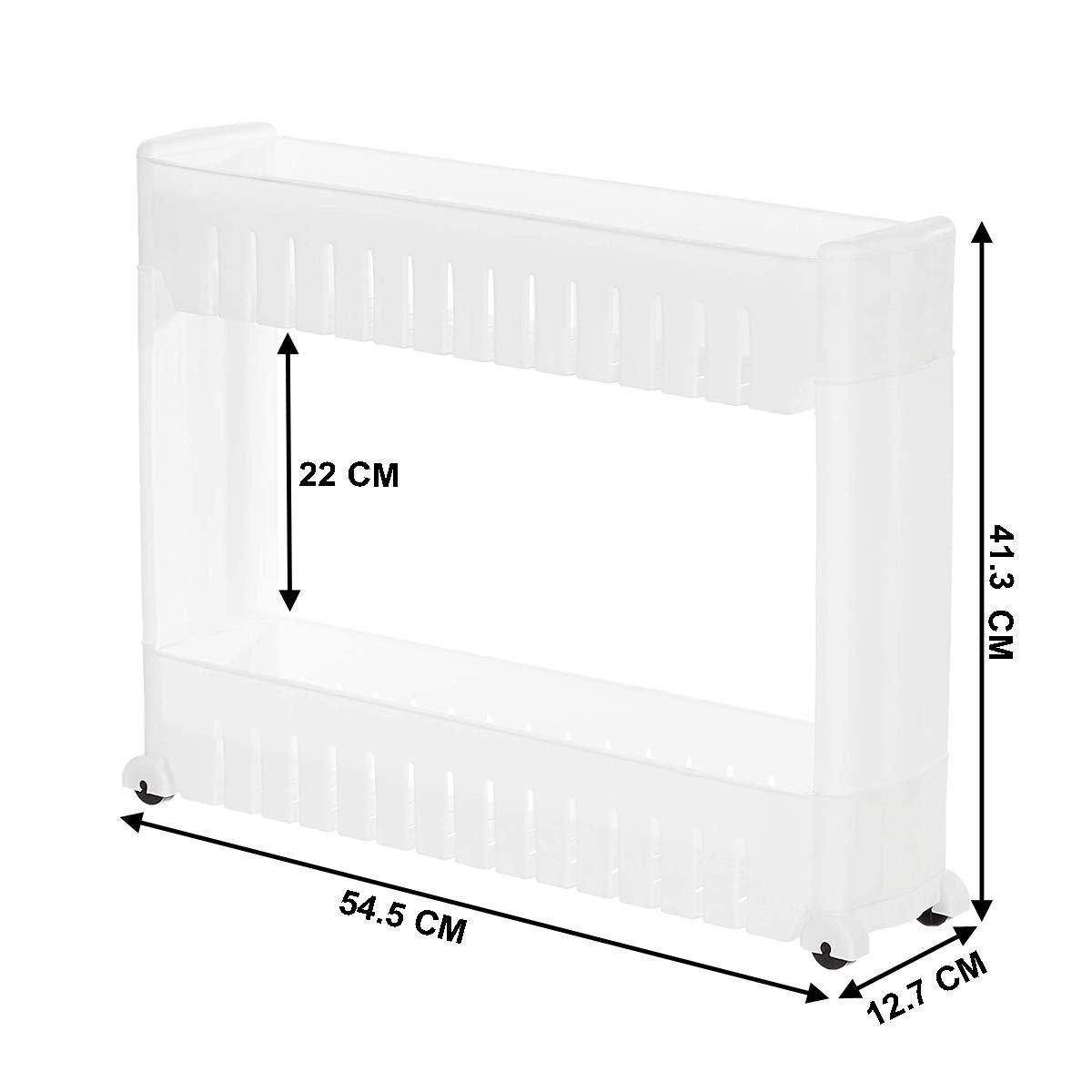 2 Layer Slim Side Space Saving Storage Organizer Rack - Image 2