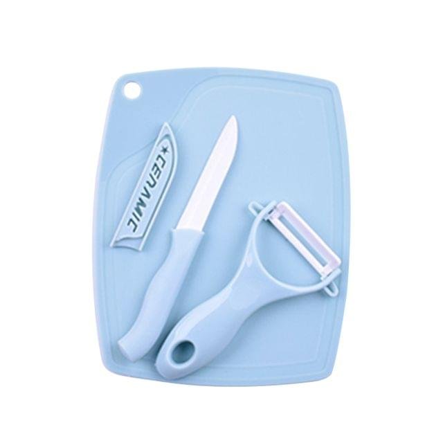 3 in 1 Chopping Board, Knife & Peeler Set - Image 2