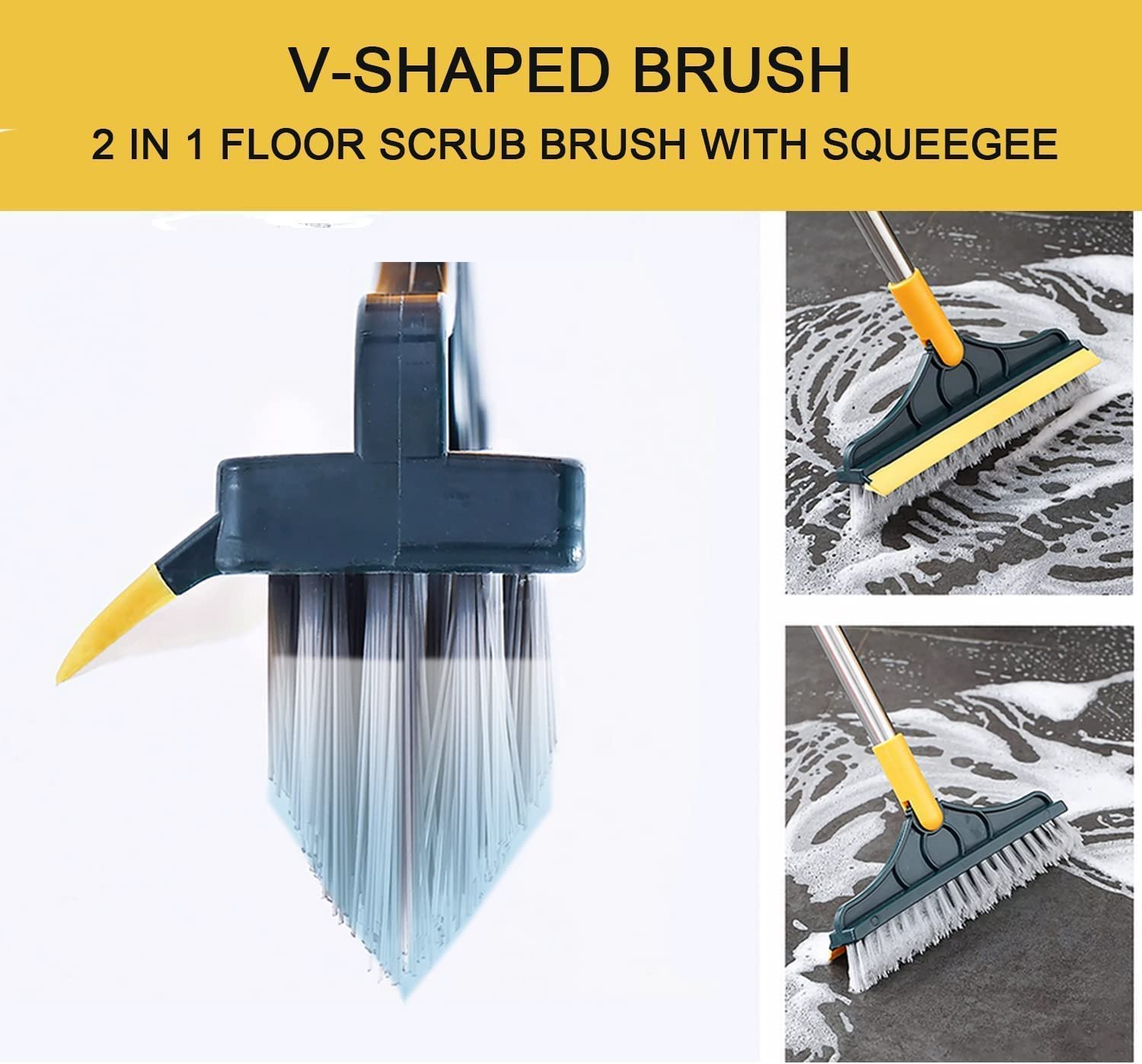 Bathroom Cleaning Brush with Wiper 2 in 1 - Image 5