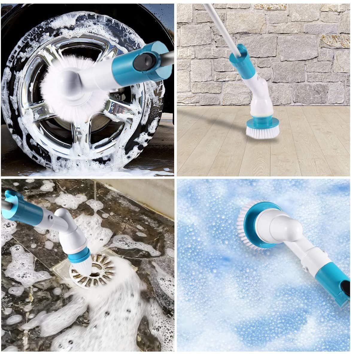 Floor Cleaning Bathroom Tiles Cleaner Tool with 3 Replaceable Brushes - Image 7