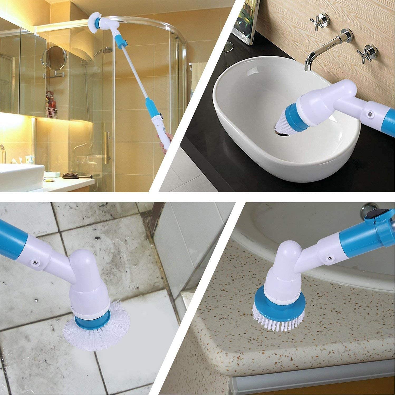 Floor Cleaning Bathroom Tiles Cleaner Tool with 3 Replaceable Brushes - Image 3