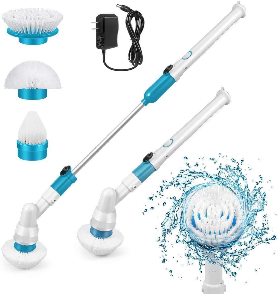 Floor Cleaning Bathroom Tiles Cleaner Tool with 3 Replaceable Brushes