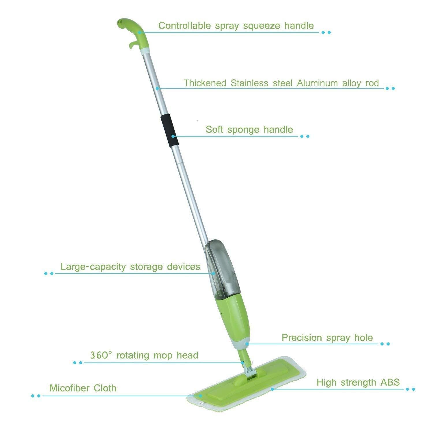 Stainless Steel Spray Mop Set with Microfiber Washable Pad - Image 2